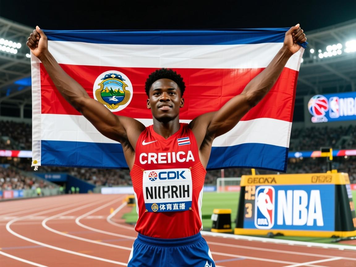 哥斯达黎加田径选手高举大旗  第3张