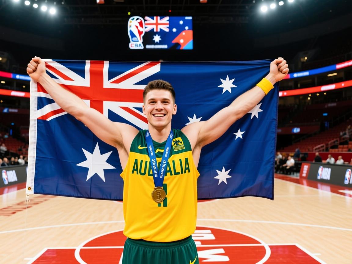 澳大利亚选手获得第一名,赛场上飘扬国旗 第2张